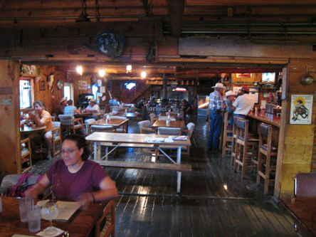 The inside of the Ponderosa Steakhouse The inside of the Ponderosa Steakhouse