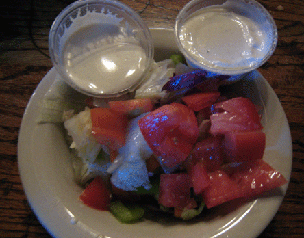 Standard salad at the Ponderosa Standard salad at the Ponderosa