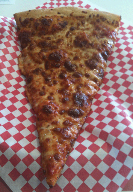 A slice of cheese pizza