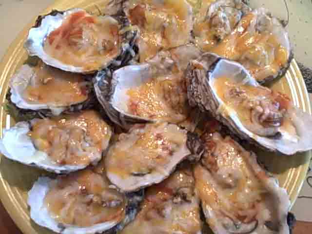 Flamed Oysters