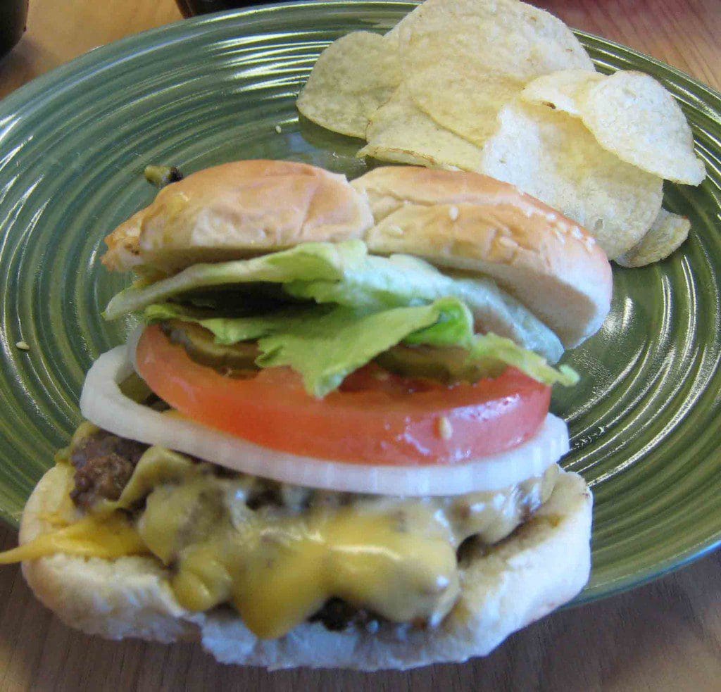 The green chile cheeseburger at The Chili Stop Cafe